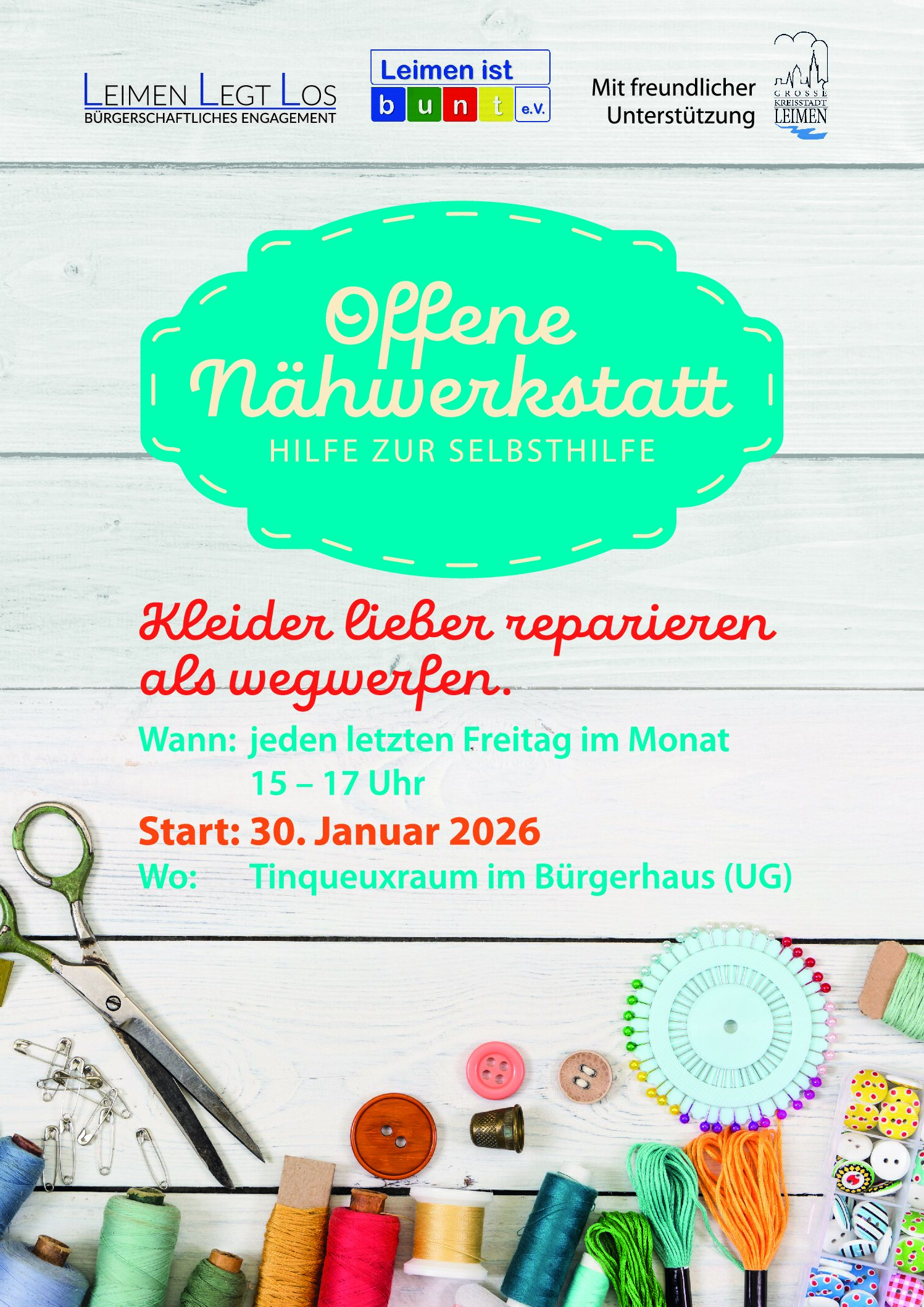 Offene Nähwerkstatt – Hilfe zur Selbsthilfe