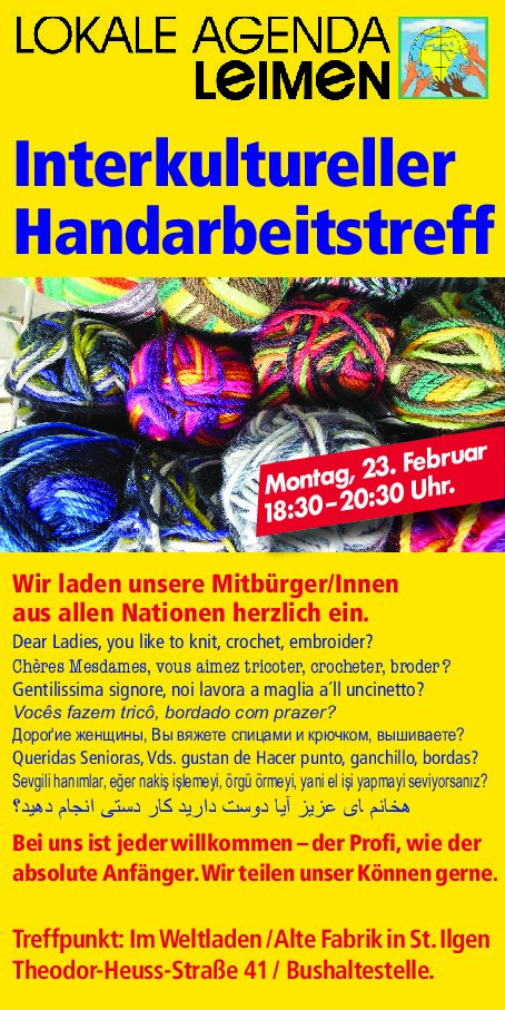 Interkultureller Handarbeitstreff – Lokale Agenda Leimen