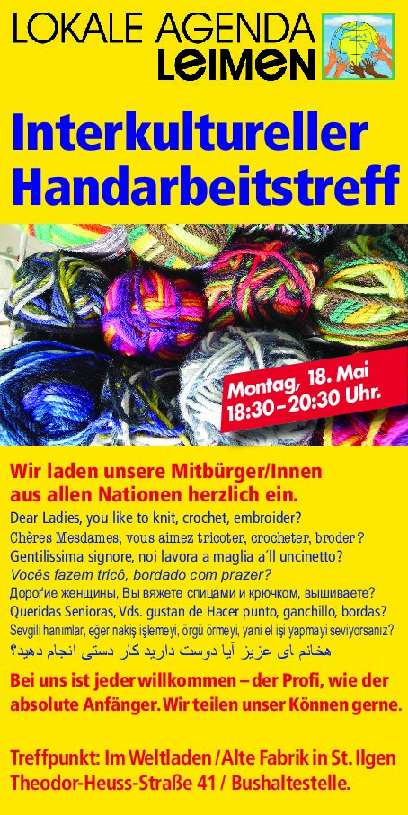 Interkultureller Handarbeitstreff – Lokale Agenda Leimen